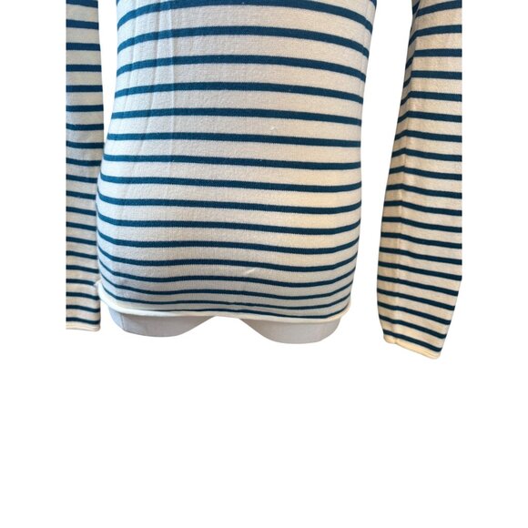 2/$30 ZARA Medium Striped Teal/Ivory Turtleneck Long Sleeve Sweater - Picture 9 of 12